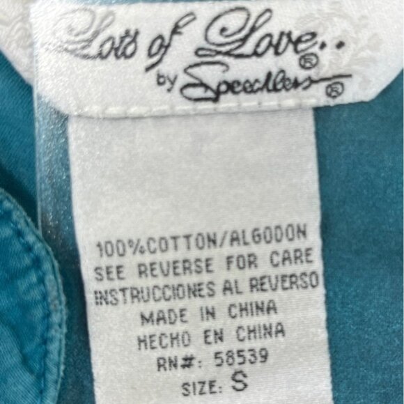 Lots of Love by Speechless Small Blue Cotton Dress/Top Short Sleeve Turquoise - Picture 5 of 9